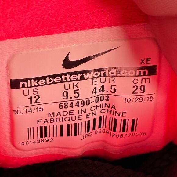 Nike Zoom Winflo Black Pink Athletic Running Shoes Women's Size 12 Men's 10.5 - Picture 10 of 11